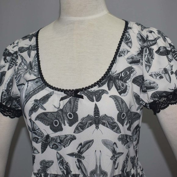 Dolls Kill Monochrome Butterfly Mini Dress - Picture 2 of 7